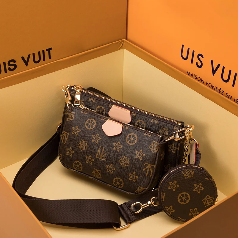

Mahjong Bag Female New Brand Presbyopic One-shoulder Messenger Bag Three-in-one Combination Chain Small Bag Three-piece Set
