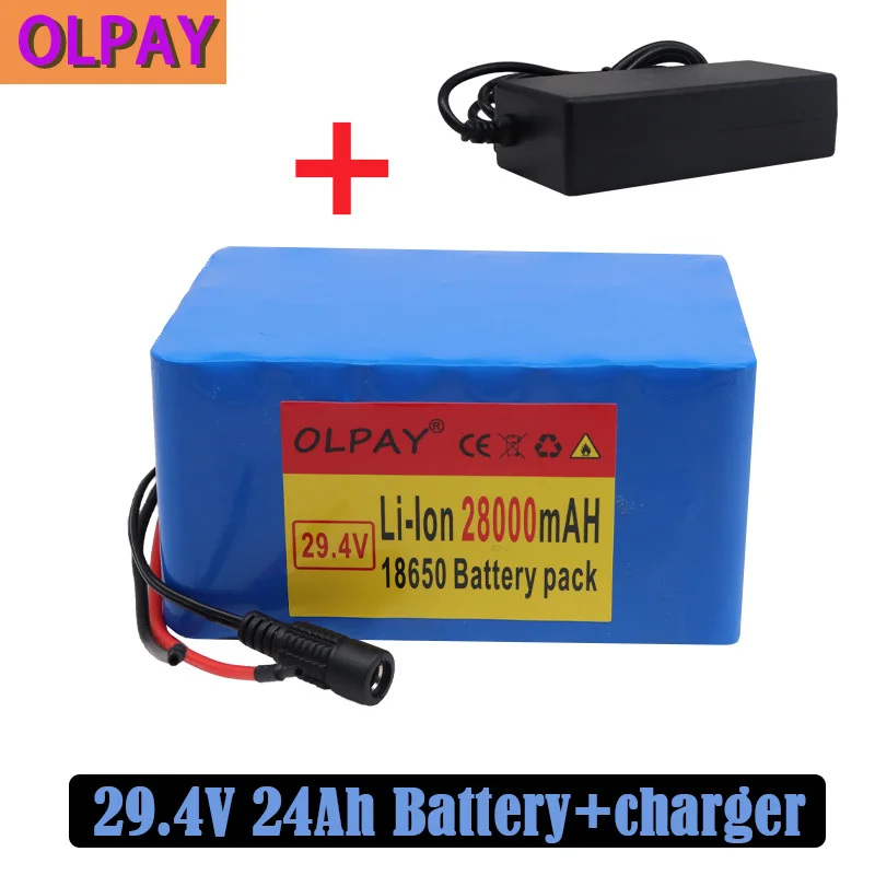 

high quality 7S5P 24v 28Ah battery pack 250w 29.4V 28000mAh lithium battery for wheelchair electric bicycle + 29.4V charger