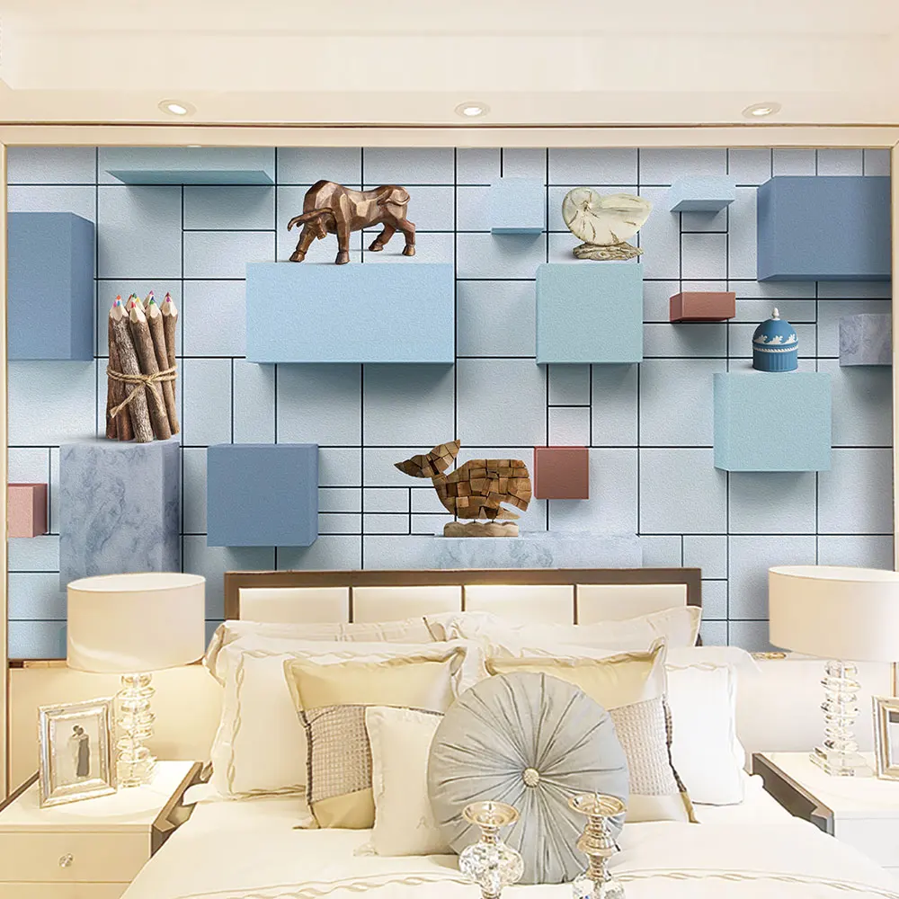 Украшение текстильные обои 3D квадратный мраморный набор произведений искусства