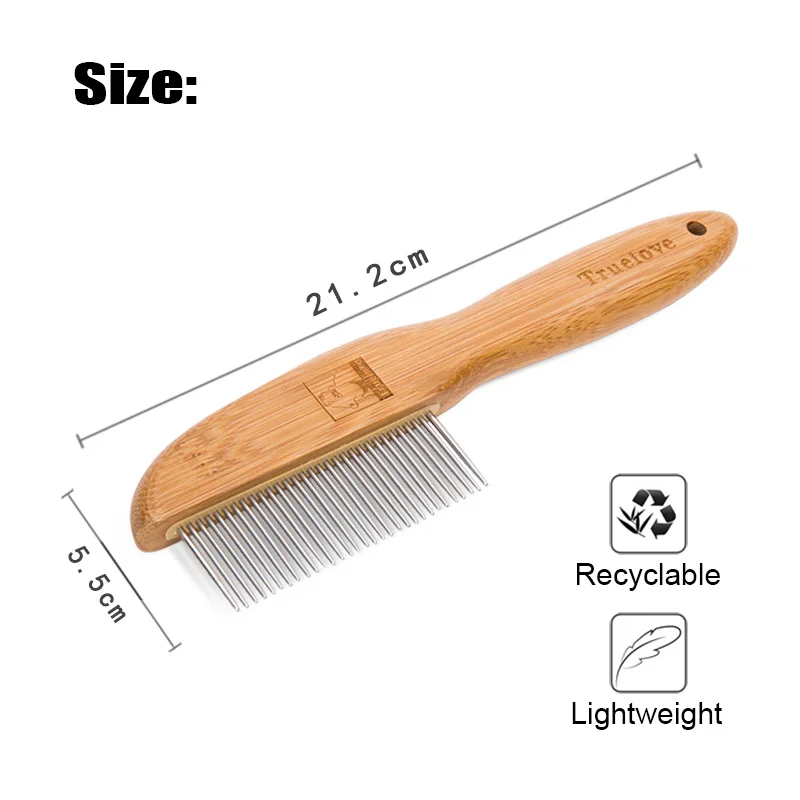 

Truelove Pet Dog Cat Combing Hair Stainless Stell Brush Dog Cat Brush Grooming for Dogs Cats Hair Removing Mats Grooming Comb