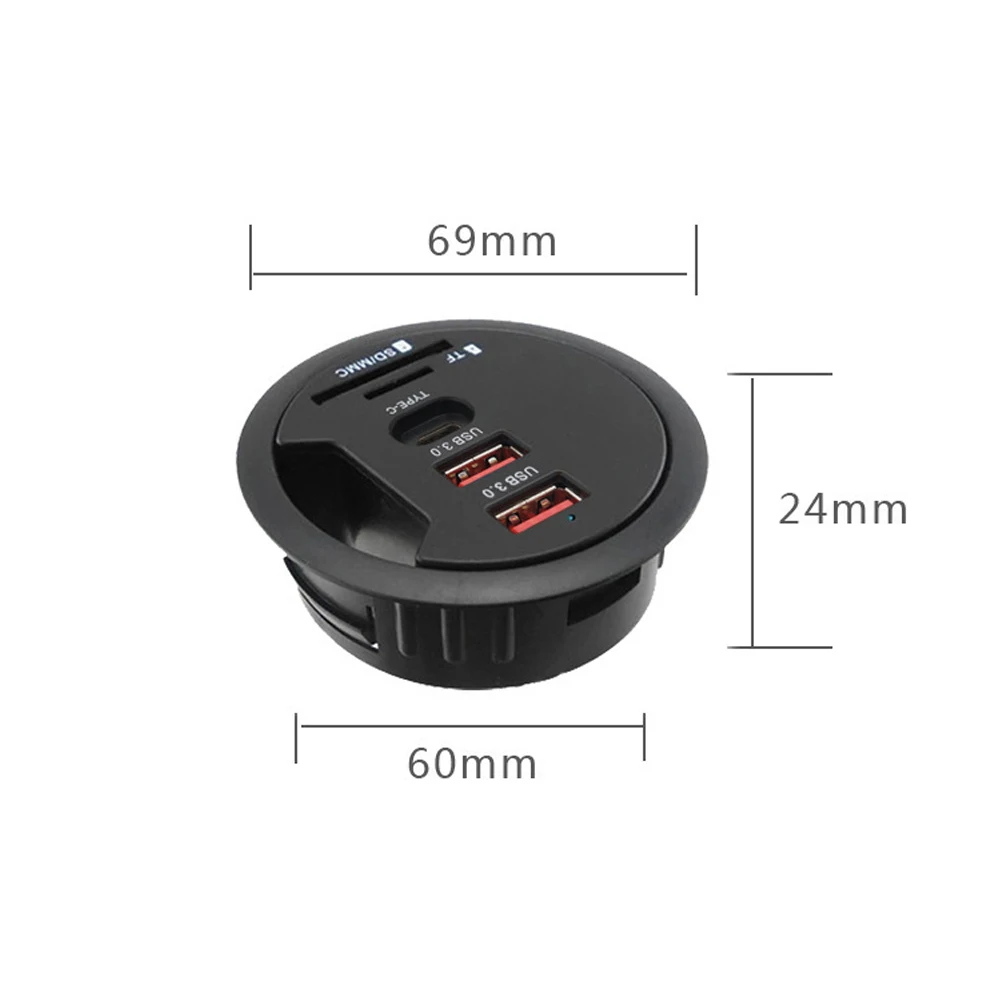 usb hub mount in desk hubs usb 3 0 hub with power supply adapter dual type c port for charging for ipad tablet smart phones free global shipping