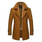 Зимние мужские плотные пальто, приталенные куртки, мужская повседневная теплая верхняя одежда, мужская шерстяная куртка
