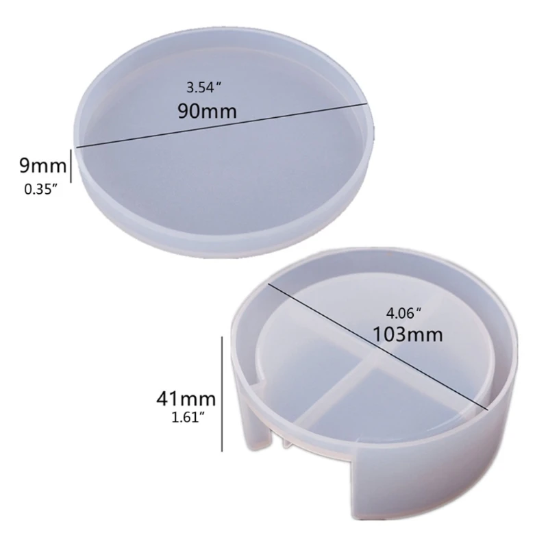 

5Pcs Coaster Molds with Coaster Storage Box Mold Kit Epoxy Resin Molds for Resin Cups Mats Home Decoration Resin Crafts