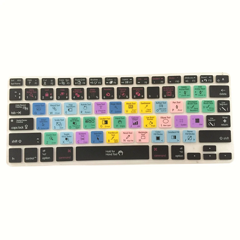 

For Adobe Illustrator Keyboard Shortcut Design Functional Silicone Cover For Pro Air 13 15 17 Protector Sticker(AI Keybo