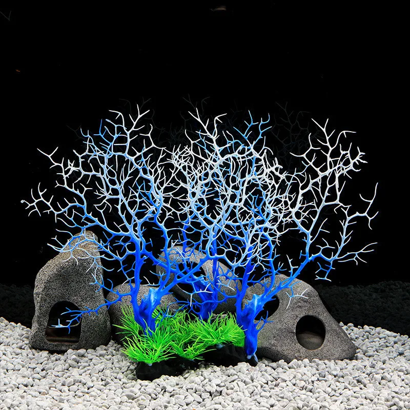 

Plastic Simulation Coral Tree Iron Tree Fish Tank Decoration Landscape Aquarium Set