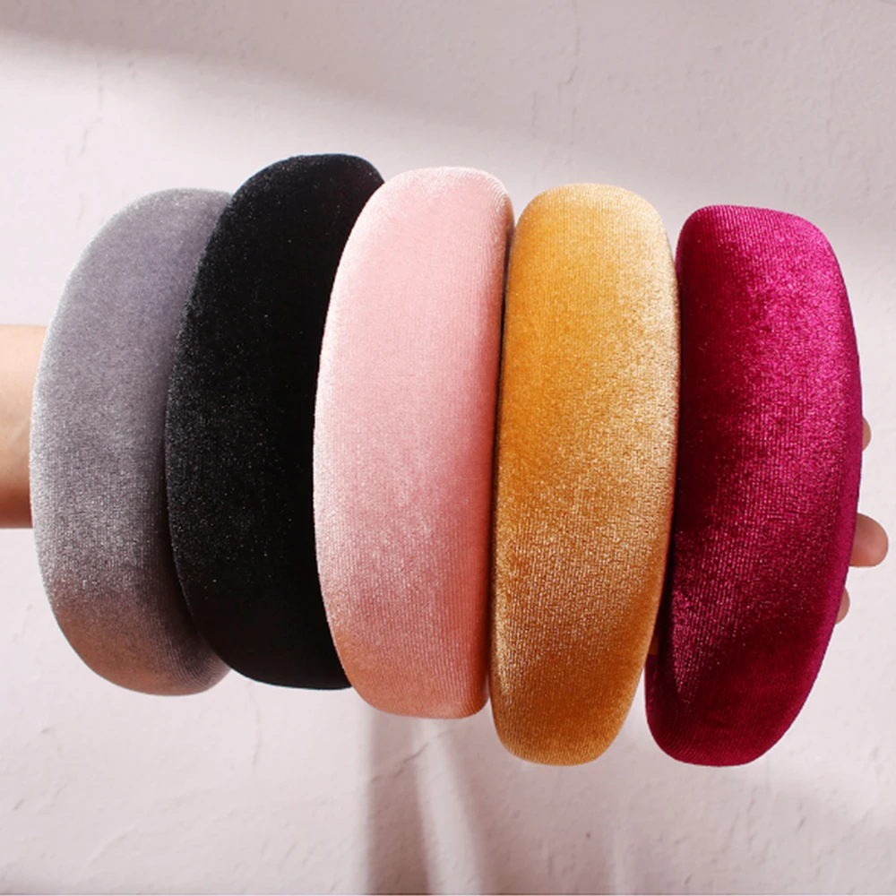 Женские атласные головные ободки повязки для волос аксессуары однотонные