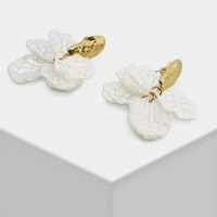 white irregular long shells flower shape dangle earrings for women eaggerated earrings jewelry