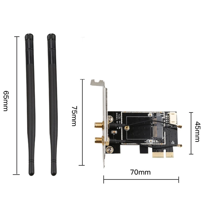PCI-E X1 на M.2 NGFF E-Key Wi-Fi беспроводной сетевой адаптер преобразователь карты с Bluetooth