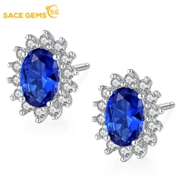 sace gems womens earrings s925 sterling silver flower earrings in cashmere silver velvet earrings in royal blue