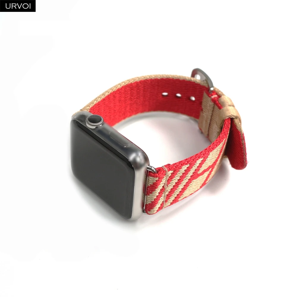 Ремешок URVOI для Apple Watch series 7 6 SE 5 4 3 2 1 текстильный плетеный нейлоновый браслет