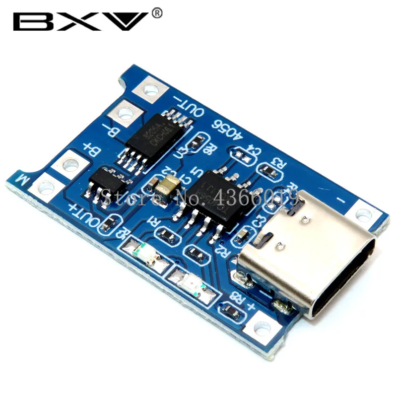 10 шт. TYPE-C/Micro USB 5 В 1A 18650 TP4056 литиевый модуль зарядного устройства аккумулятора зарядная плата с защитой двойные функции 1A li-ion