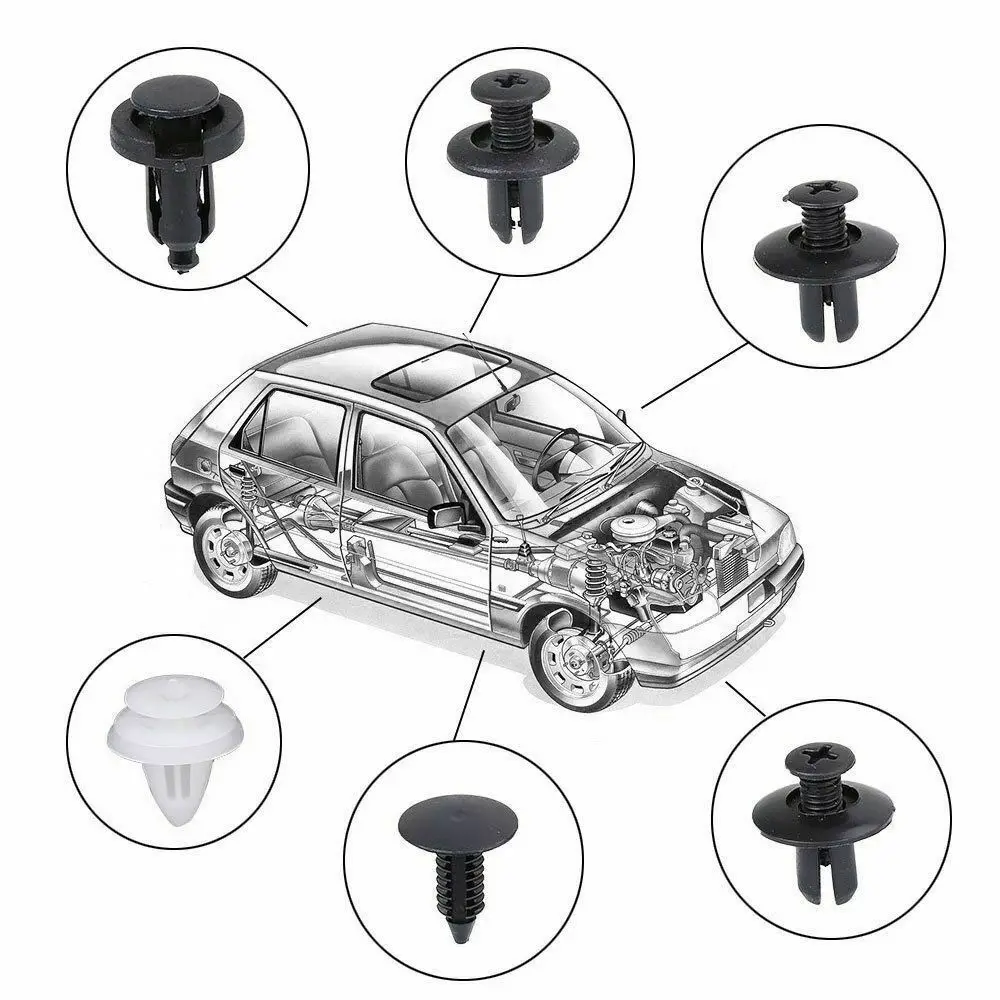 100x пластиковые заклепки авто крепеж для Ford Honda автомобиль крыло бампер Клип двери