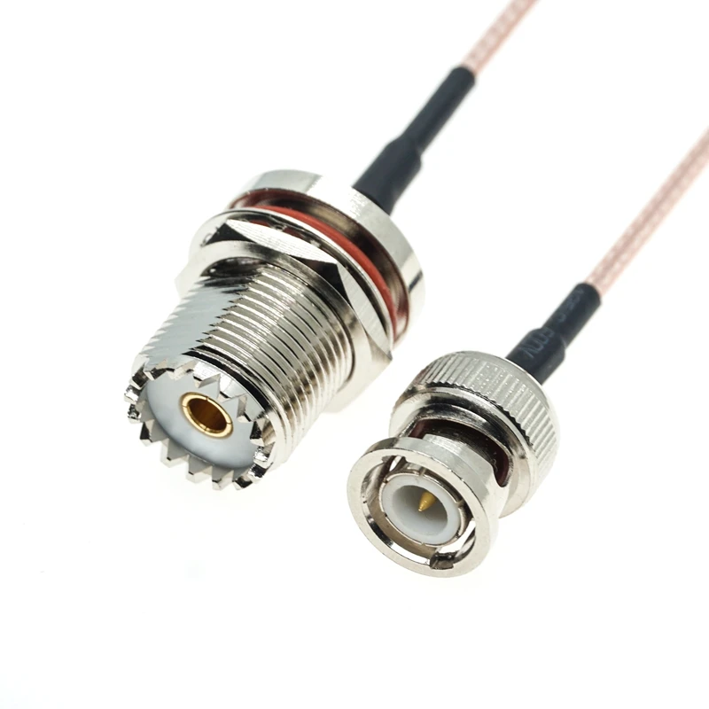 UHF Female SO259 гайка перегородка к BNC штекеру Перемычка RF коаксиальный удлинитель RG316