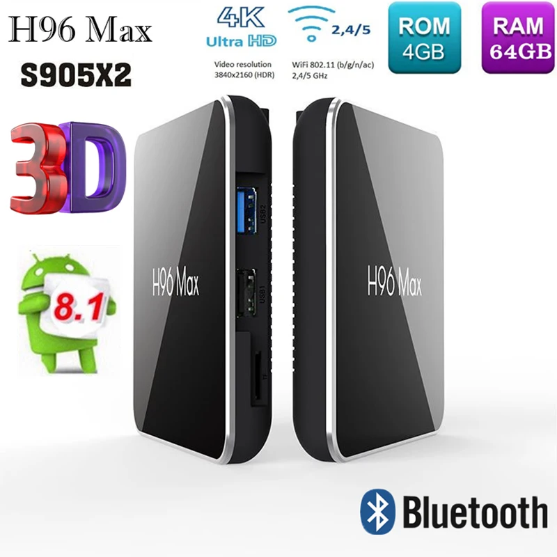 

H96 MAX X2 Android 8.1 Smart TV Box 4GB 64GB Amlogic 1080P H.265 4K Google Store Smart TV box Free Shipping