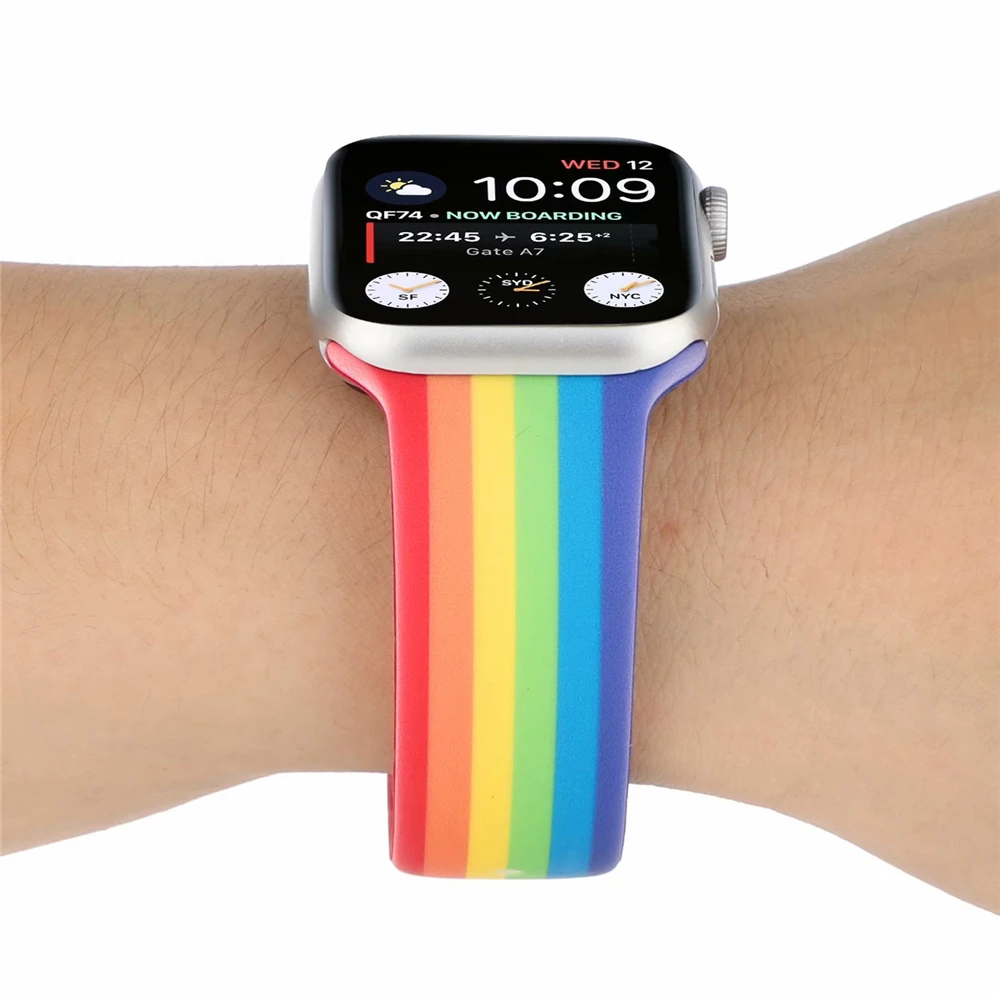 

CNSUPER Soft Silicone Watch Band Strap For Apple Watch Series SE 6/5/4 /3/2 Compatible with 38mm 40mm 42mm 44mm