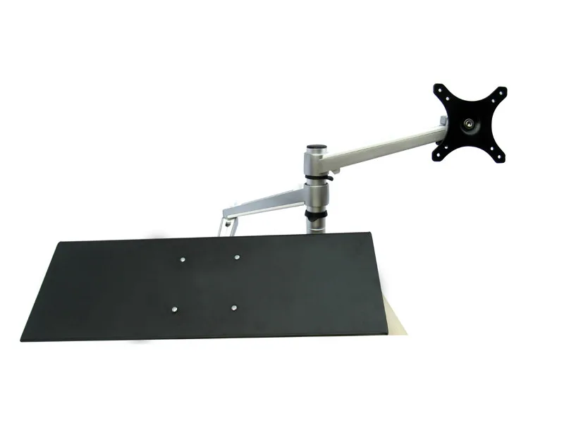 Aluminum OA-K3 10-27&quot 7kg clamp grommet Dual arm soporte monitor VESA desktop stand with keyboard tray long | Электроника