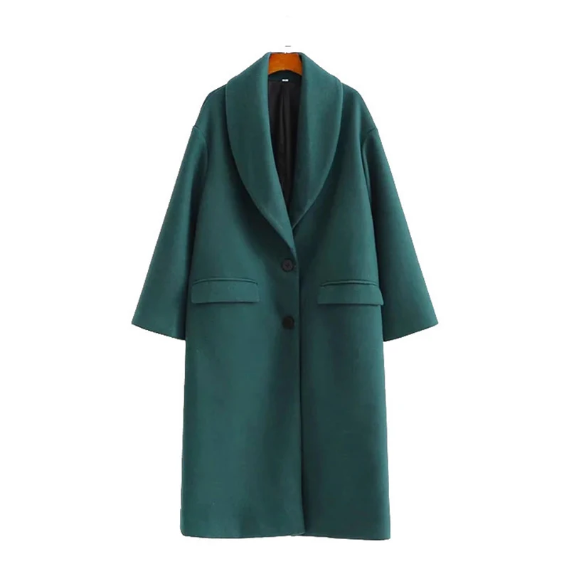 

2020 New Autumn Fashion Light and Cooked Wool-Like Long Woolen Coat One Button Design Loose and Slim Coat for Women Commuter