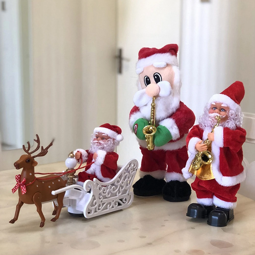 

New Electri Lovely Santa Claus Doll Christmas Singing Musical Toy Novelty and Originality Xmas Decor for Home Children Gift