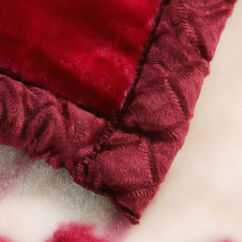 Роскошная роза цветочный Raschel осень зима Двухслойное утолщение теплые мягкие