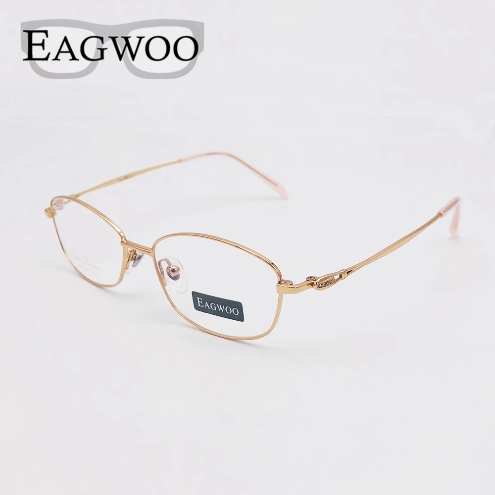 Женские очки из чистого титана дизайнерские с полным ободком элегантные