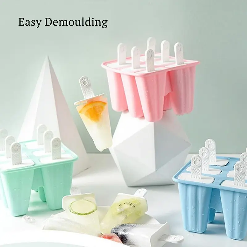 

Silicone Ice Cream Mold DIY Homemade Popsicle Mould Freezer Juice Cartoon Big Size Ice Cube Tray Popsicle Barrel Maker Molds
