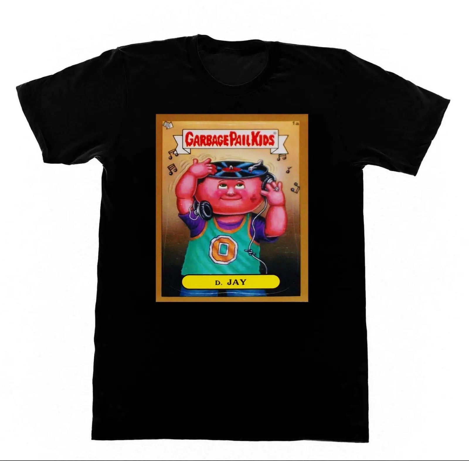 

Garbage Pail Kids DJ T-shirt Trading Cards 80s Toys T Shirt Short Sleeve Tops Funny Print Tops Men Top Tee Western Style