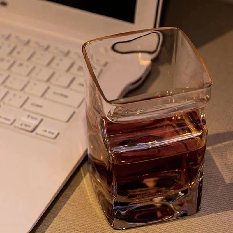 

3PCS/Whisky Glass, Cigar Glass, Square Cigar Glass, Strong Liquor, Foreign Wine,Creative Crystal Glass,European and American Bar