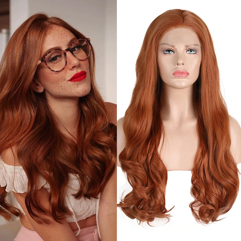 Женский Медный парик Charisma красный длинный волнистый без клея синтетические