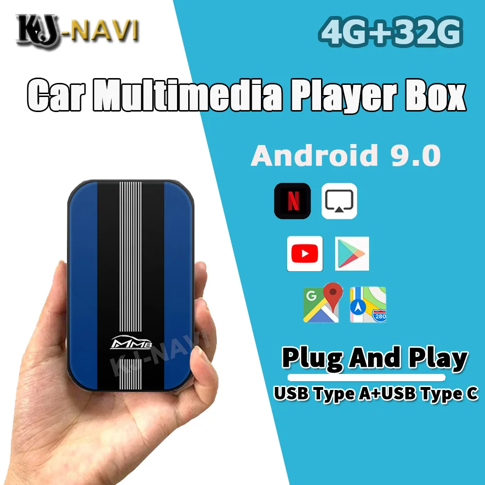 

Carplay Ai Box Android Box 4 + 32G Автомобильный мультимедийный плеер Новая версия Беспроводная зеркальная ссылка для Apple Carplay Android Автомобильная ТВ-прист...