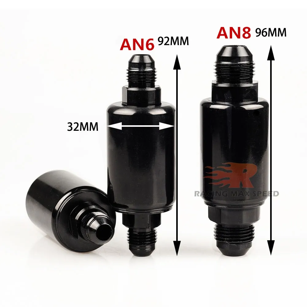 

AN8 or AN6 High Flow Motorsport/Rally/Racing Alloy Fuel Filter With 100micron Steel filter