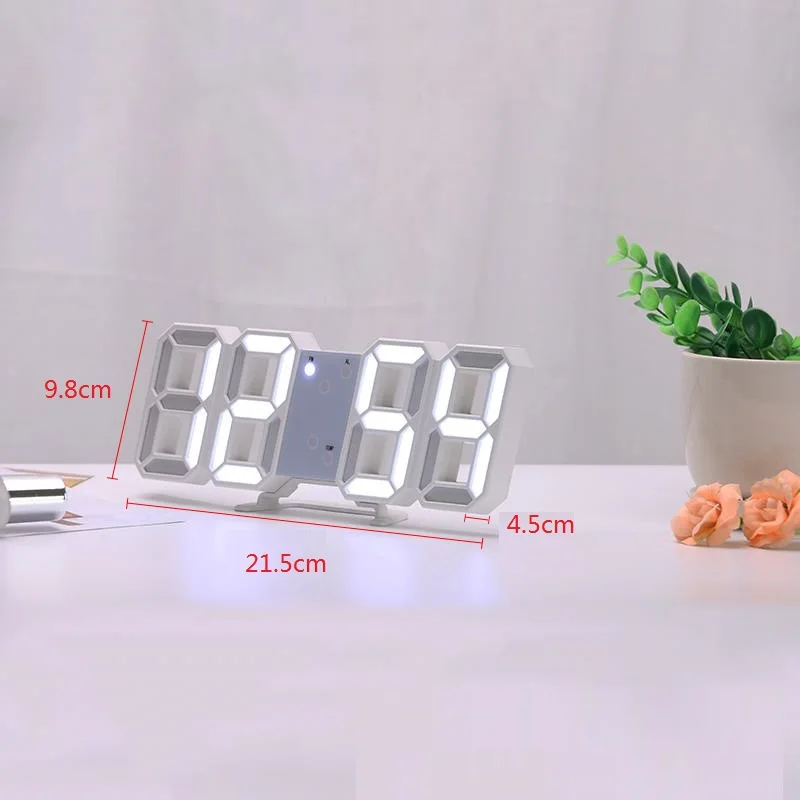 Светодиодные цифровые настенные часы с будильником и датой автоматическая