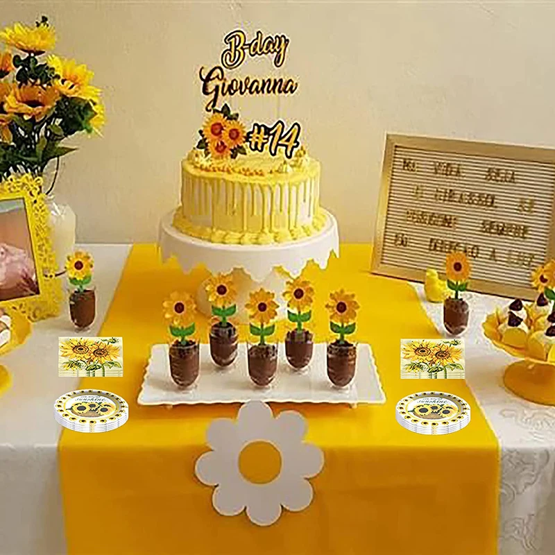 Подсолнухи 50 шт./компл. принадлежности для дня рождения одноразовая посуда