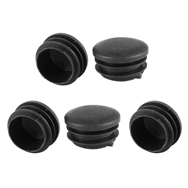 Black Plastic 35mm Dia Blanking End Caps Round Tube Insert 5 Pcs |