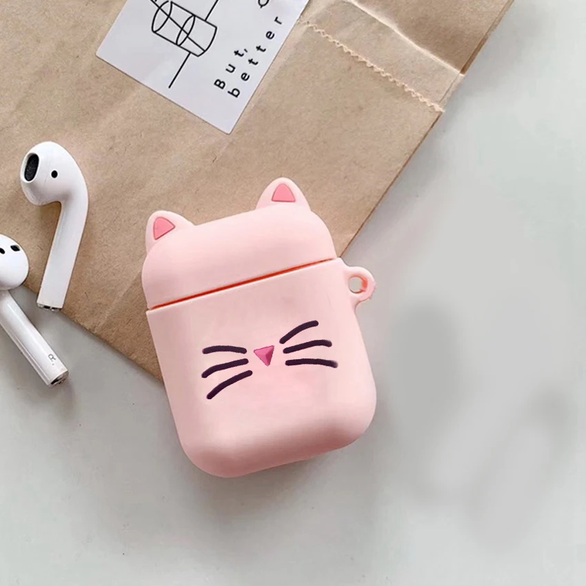 AK8 Чехол для airpods с милым котом из мультфильма, защитный чехол с милым ремешком, силиконовый чехол для air pods 2, беспроводной чехол для наушников - Цвет: AK8