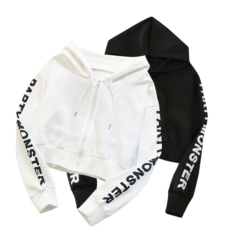 

Short hooded sweater female 2020 new autumn and winter loose bf lazy wind plus velvet padded jacket tide ins