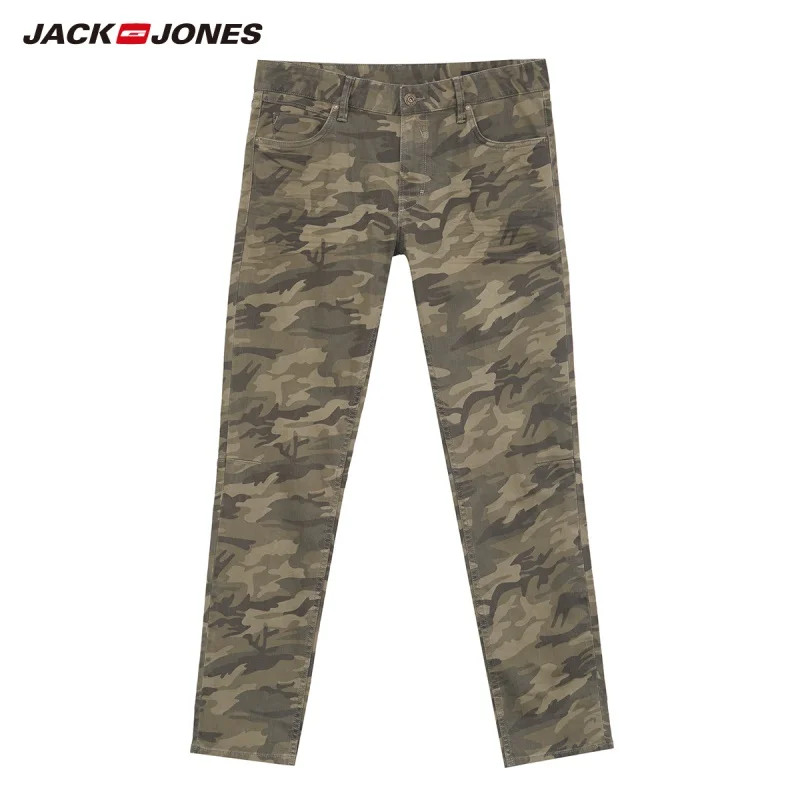 Мужские камуфляжные брюки-карго JackJones повседневные облегающие уличные джинсы