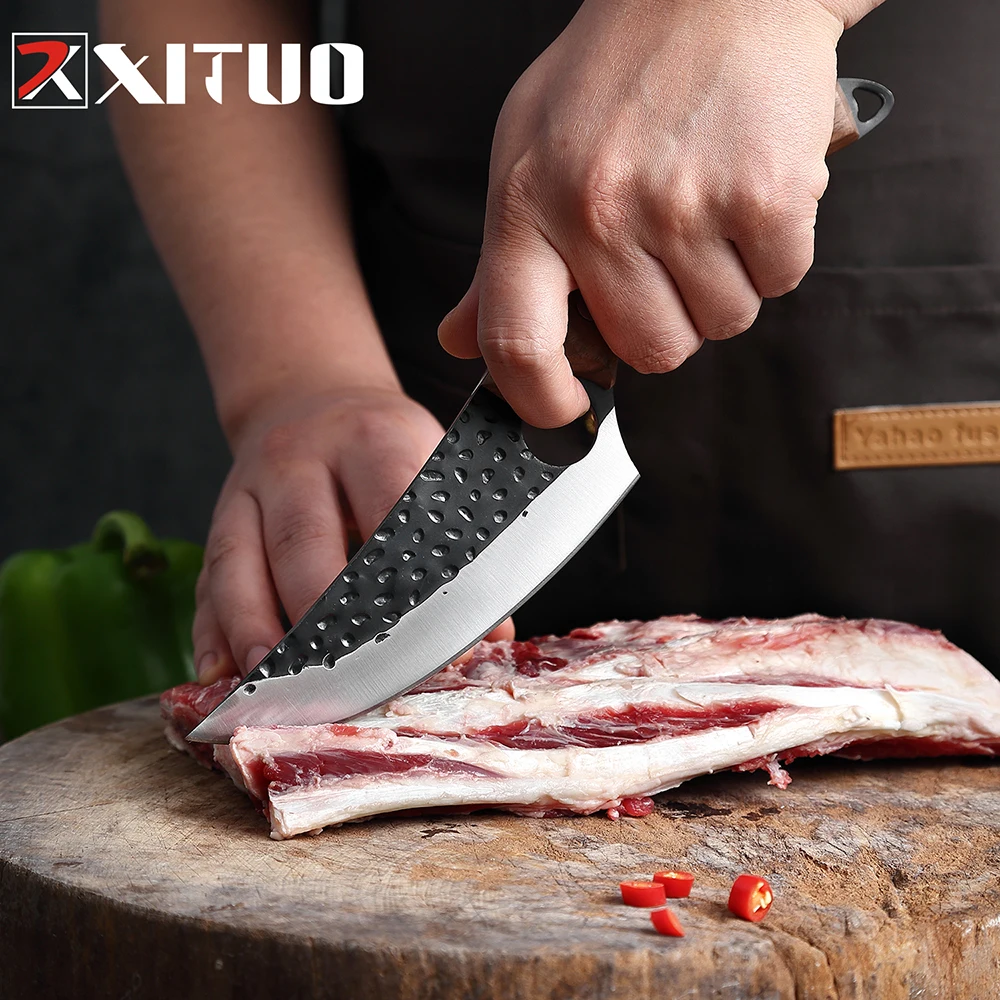 Кухонный шеф-нож XITUO из высокоуглеродистой нержавеющей стали кованый нож ручной