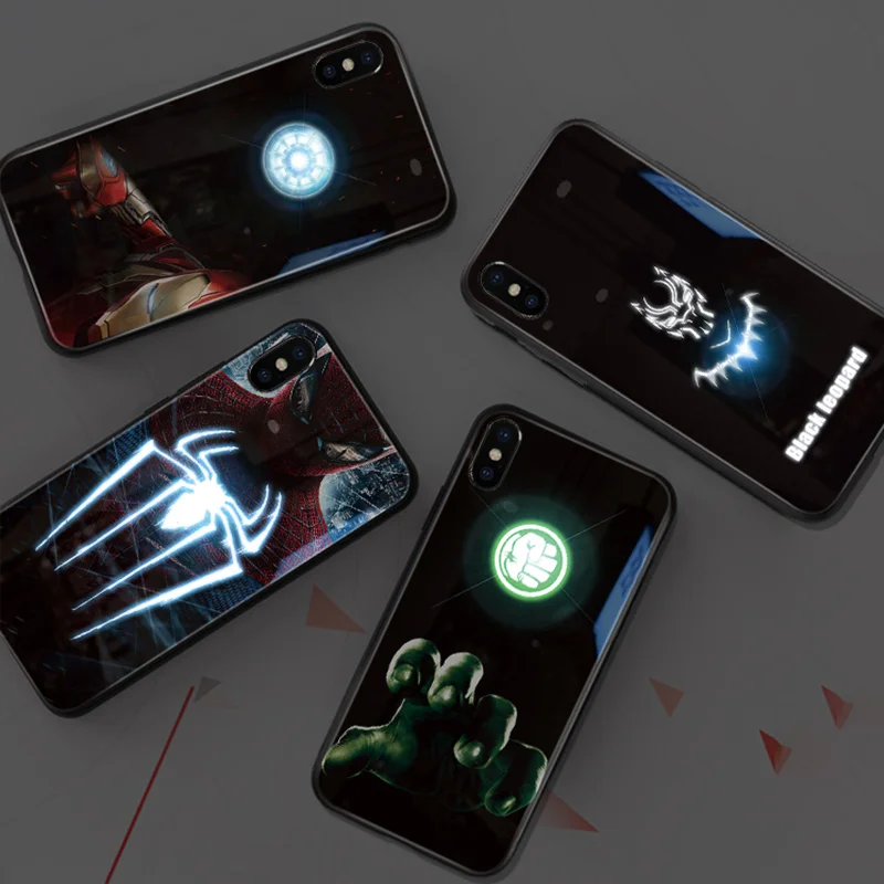 Mofi Smart LED Glowing Phone Case For iPhone 7 8 Cases Cover spider Man for Apple iphone plus case the Avengers Character | Мобильные