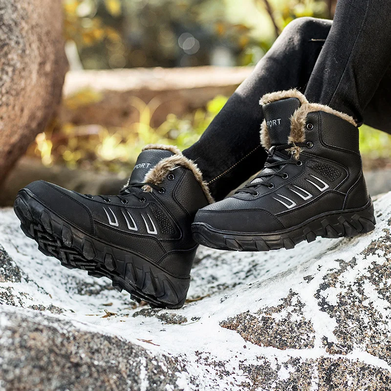 

MAISMODA New Snow Shoes with Fur Super Warm Snow Boots Comfortable Waterproof Working Hiking Military YL632