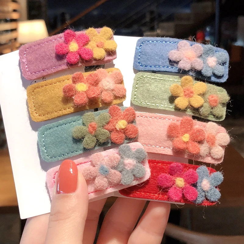 M MISM новые милые плюшевые цветы заколки для девочек Детские аксессуары волос