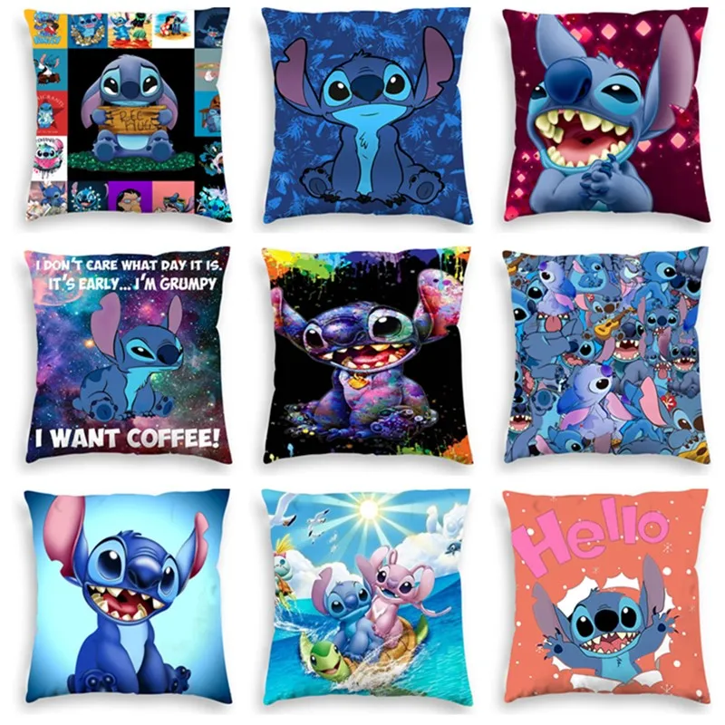 Disney Stitch Cushion Cover Plush Toys Pillowcase Anime kawaii Pillow Cases Home Decoration Gift 45x45cm | Игрушки и хобби
