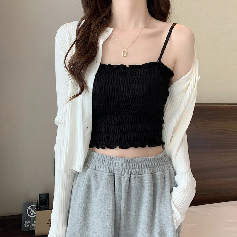 

Black Small Suspender Women's with Strapless Inside, Beautiful Back Vest with Chest Cushion, Wrapped in Chest, Hot Girl