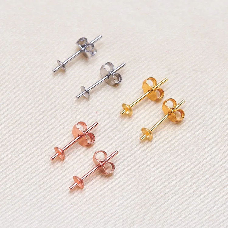 Модные серьги с жемчугом гвоздики пробки задняя чашка фурнитура аксессуар 925