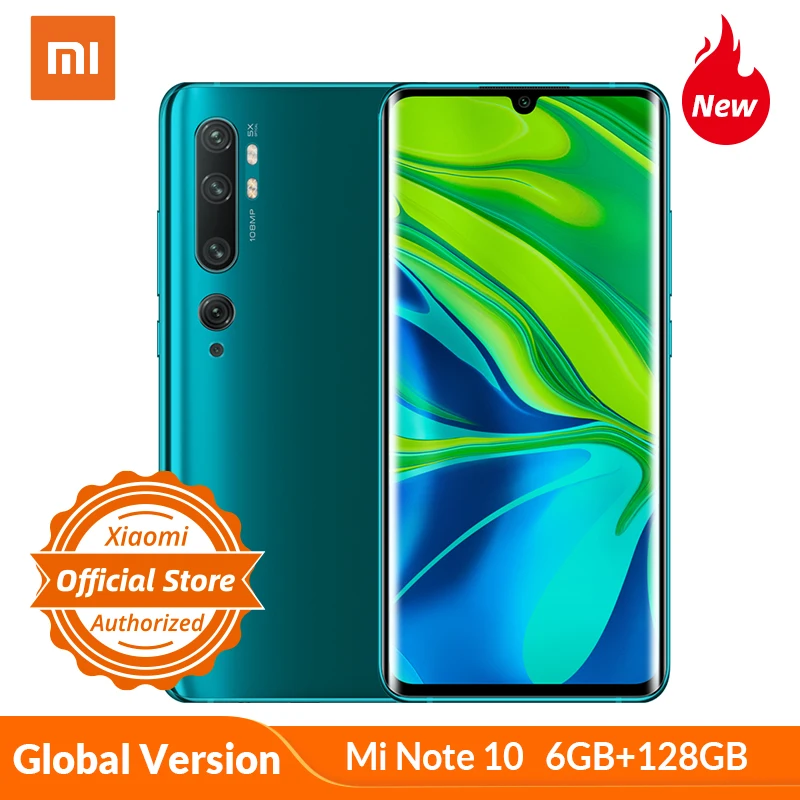 Xiaomi mi Note 10 глобальная версия 6 ГБ 128 Гб Смартфон 108MP Penta камера Snapdragon 730G 47 &quot3D