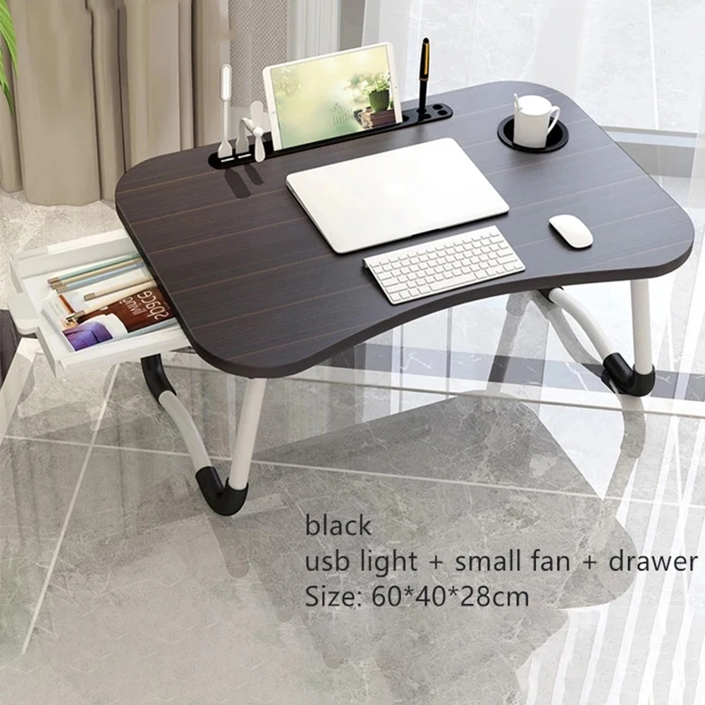 Home Folding Laptop Desk for Bed & Sofa Laptop Bed Tray Table Desk Portable Lap Desk for Study and Reading Bed Top Tray Table