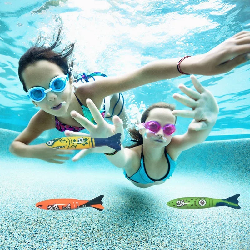 

8 Pcs Underwater Swimming Pool Diving Rings, Diving Throw Torpedo Bandits Toys For Kids Gift Set. Training Dive Toys For Learnin
