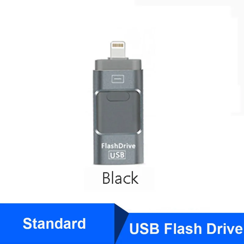 Black Y01 Флэш-накопитель USB для iPhone X / 8/7/7 Plus / 6 / 6s / 5 / SE / ipad OTG Pen Drive HD Picture Stick 16 ГБ 32 ГБ 64 ГБ 128 ГБ Плюс DIY ЛОГОТИП и DJ Music Pendrive USB 3.0 и Dropshipping - Цвет: Black Y01