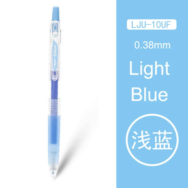 Light Blue 1 штука, Япония, одна ручка Pilot Juice, 0,38 мм, гелевая ручка, 24 цвета, для школы, офиса, канцелярские принадлежности, LJU-10UF - Цвет: Light Blue