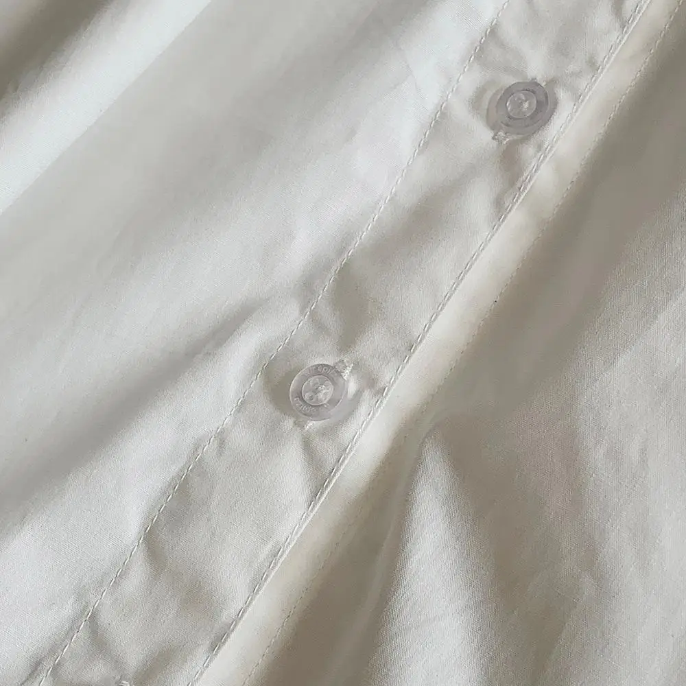 

Autumn Long Sleeve Button Up White Long Shirt Blouse Women Ladies Elegant Work Office Lady Long Loose Shirt Blouse