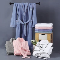 men cotton terry kimono bathrobe gown couple robe sleepwear nightgown casual home clothes nightwear spring autumn loungewear